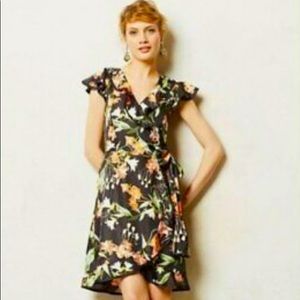 Anthropologie Hibiscus Wrap Dress